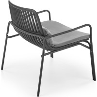 Křeslo MELBY - kovové - černé/šedé