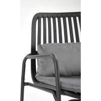 Křeslo MELBY - kovové - černé/šedé