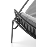 Křeslo MELBY - kovové - černé/šedé
