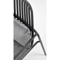 Křeslo MELBY - kovové - černé/šedé