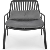 Křeslo MELBY - kovové - černé/šedé