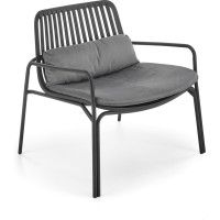 Křeslo MELBY - kovové - černé/šedé