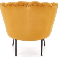 Křeslo AMORTO - čalouněné - hořčicové/černé