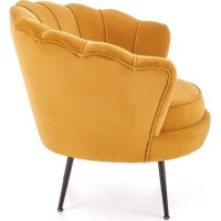 Křeslo AMORTO - čalouněné - hořčicové/černé