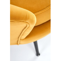 Křeslo AMORTO - čalouněné - hořčicové/černé