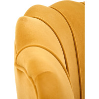 Křeslo AMORTO - čalouněné - hořčicové/černé