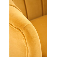 Křeslo AMORTO - čalouněné - hořčicové/černé