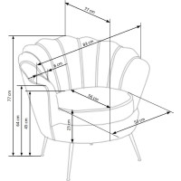 Křeslo AMORTO - čalouněné - hořčicové/černé