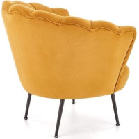 Křeslo AMORTO - čalouněné - hořčicové/černé