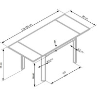 Jídelní stůl ALSTON - 120(180)x80x75 cm - rozkládací - béžový/bílý