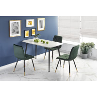 Jídelní stůl MARCO - 120x70x77 cm - bílý mramor/černý