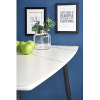 Jídelní stůl MARCO - 120x70x77 cm - bílý mramor/černý