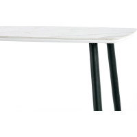 Jídelní stůl MARCO - 120x70x77 cm - bílý mramor/černý