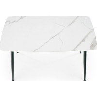 Jídelní stůl MARCO - 120x70x77 cm - bílý mramor/černý
