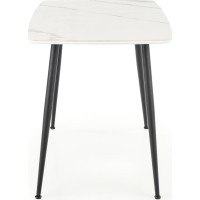 Jídelní stůl MARCO - 120x70x77 cm - bílý mramor/černý