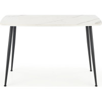 Jídelní stůl MARCO - 120x70x77 cm - bílý mramor/černý