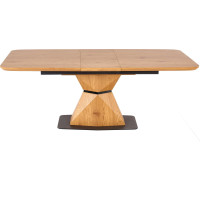 Jídelní stůl DIAMOND - 160(200)x89x76 cm - rozkládací - dub zlatý/černý
