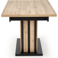 Jídelní stůl LAMELLO - 130(180)x80x76 cm - rozkládací - dub artisan/černý