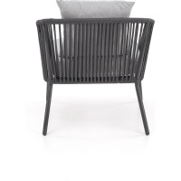 Zahradní nábytek ROCCA (pohovka + 2 křesla + stůl) - tmavě šedý/světle šedý