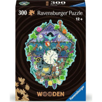 RAVENSBURGER Dřevěné obrysové puzzle Kukačkové hodiny 300 dílků