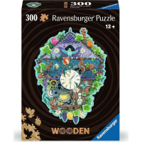 RAVENSBURGER Dřevěné obrysové puzzle Kukačkové hodiny 300 dílků