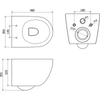 Závěsné WC MEXEN LENA RIMLESS - bílé/vzor terrazo + Duroplast sedátko, 30224096