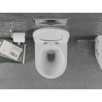 Závěsné WC MEXEN LENA RIMLESS - bílé/vzor terrazo + Duroplast sedátko, 30224096