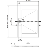 Sprchová SMC vanička MEXEN EGON 80x140 cm - černá, 4R708014