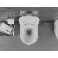 Závěsné WC MEXEN LENA RIMLESS - bílé/černé/šedé imitace kamene + Duroplast sedátko, 30224094