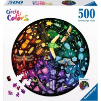 RAVENSBURGER Kulaté puzzle Kruh barev: Svět hmyzu 500 dílků