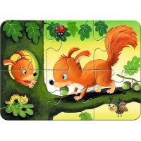 RAVENSBURGER Moje první puzzle Lesní zvířátka 4v1 (2,4,6,8 dílků)