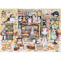 RAVENSBURGER Puzzle Crazy Cats: Hrátky rozdováděných koček v galanterii 1000 dílků
