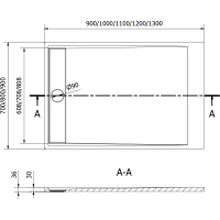 Sprchová SMC vanička MEXEN AMON 70x130 cm - černá, 4F707013