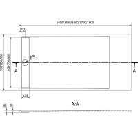 Sprchová SMC vanička MEXEN AMON 70x140 cm - černá, 4F707014