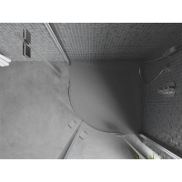 Čtvrtkruhová sprchová SMC vanička MEXEN BERT 80x80 cm - šedá, 4KR618080