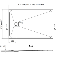 Sprchová SMC vanička MEXEN BERT 70x140 cm - černá, 4K707014