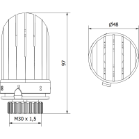 Termostatická hlavice pro radiátor MEXEN Silo - bílá - M30x1,5, W908-003-20