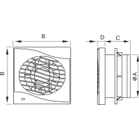 Koupelnový ventilátor MEXEN DXS 100 se zpětnou klapkou - bílý, W9603-100-00