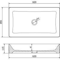 Keramické umyvadlo MEXEN NADIA 62 - bílé se zlatým okrajem, 21616005