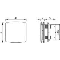 Koupelnový ventilátor MEXEN AXS 150 se zpětnou klapkou - černý, W9601-150-70