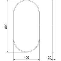 Oválné zrcadlo MEXEN LOFT 40x80 cm - zlatý rám, 9851-080-040-000-50