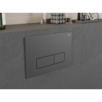 Ovládací tlačítko splachovadla SLIM - gun grey - dvojčinné - plastové - typ 13, 601366