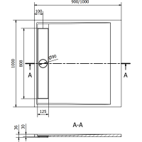 Sprchová SMC vanička MEXEN AMON 90x100 cm - bílá, 4F109010
