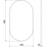 Oválné zrcadlo MEXEN LOFT 55x90 cm - zlatý rám, 9851-090-055-000-50