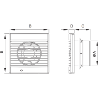 Koupelnový ventilátor MEXEN EXS 100 se zpětnou klapkou - bílý, W9604-100-00