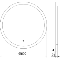 Kulaté zrcadlo MEXEN ORO 60 cm - s LED podsvícením a vyhříváním, 9824-060-060-611-00