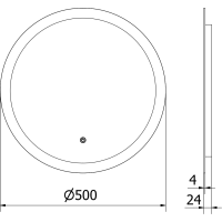 Kulaté zrcadlo MEXEN ORO 50 cm - s LED podsvícením a vyhříváním, 9824-050-050-611-00