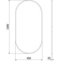 Oválné zrcadlo MEXEN LOFT 50x100 cm - zlatý rám, 9851-100-050-000-50