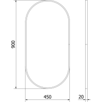 Oválné zrcadlo MEXEN LOFT 45x90 cm - zlatý rám, 9851-090-045-000-50