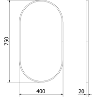 Oválné zrcadlo MEXEN LOFT 40x75 cm - zlatý rám, 9851-075-040-000-50